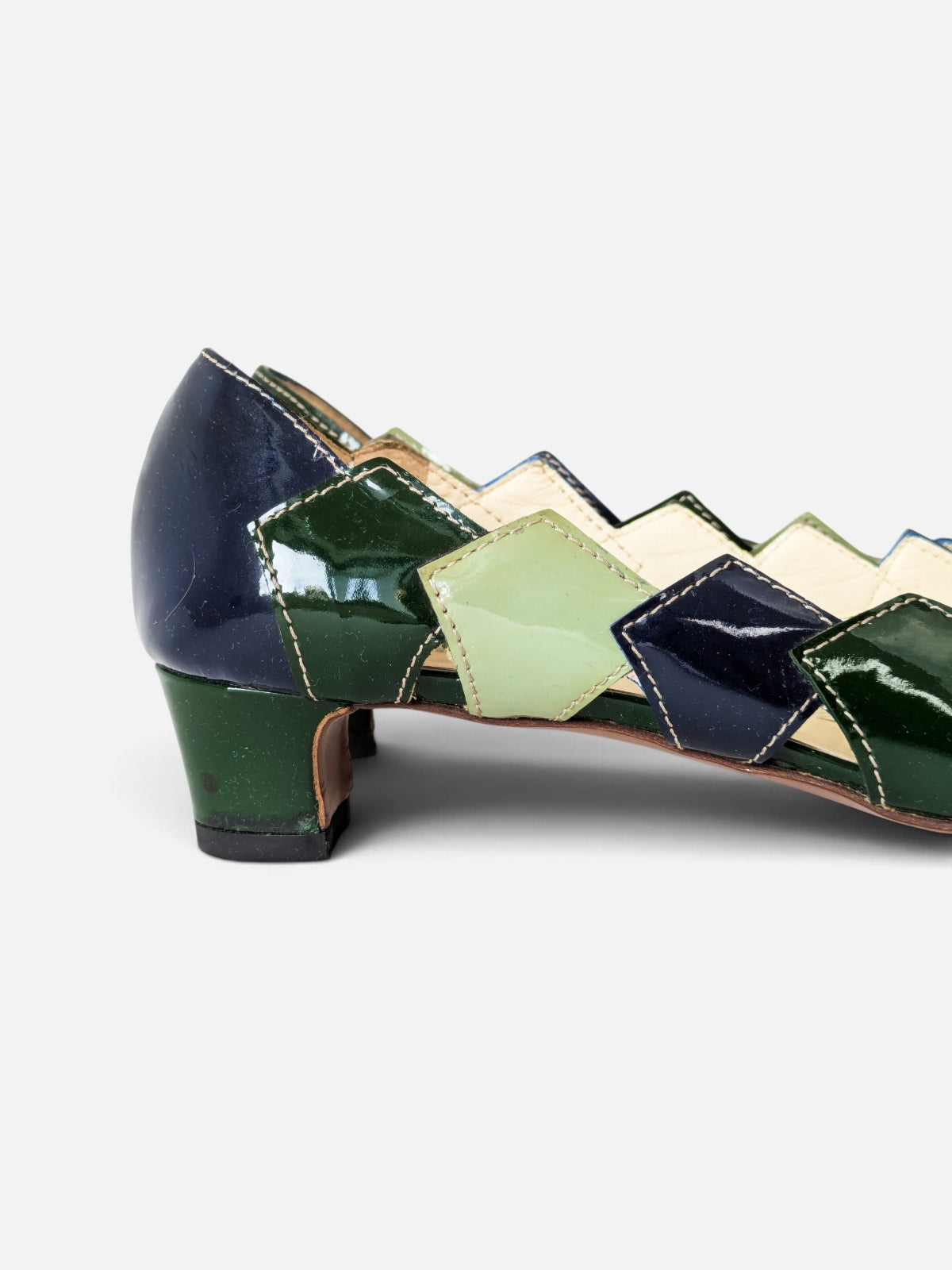 Miu Miu patchwork patent leather sandals (2000s)