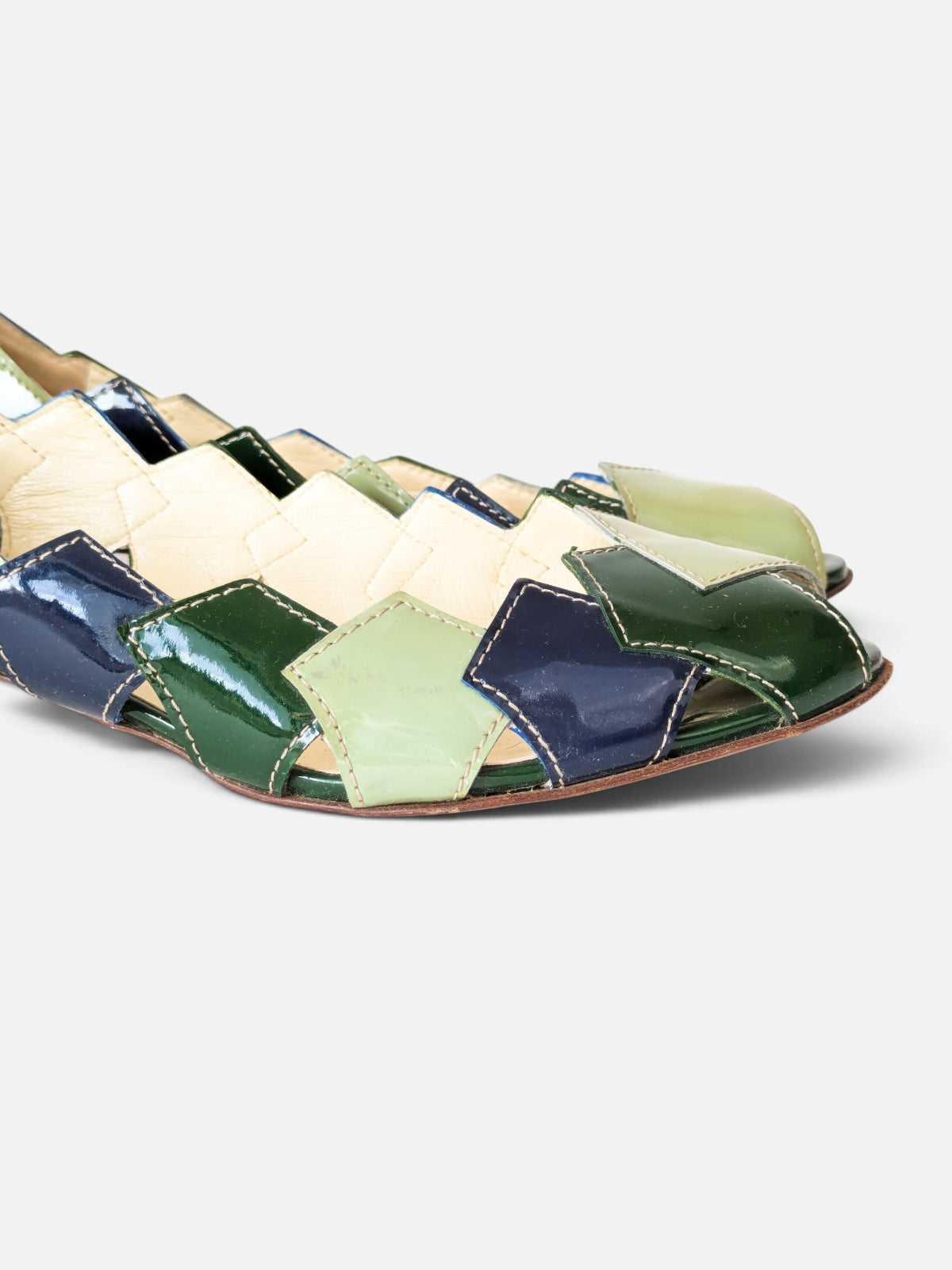 Miu Miu patchwork patent leather sandals (2000s)