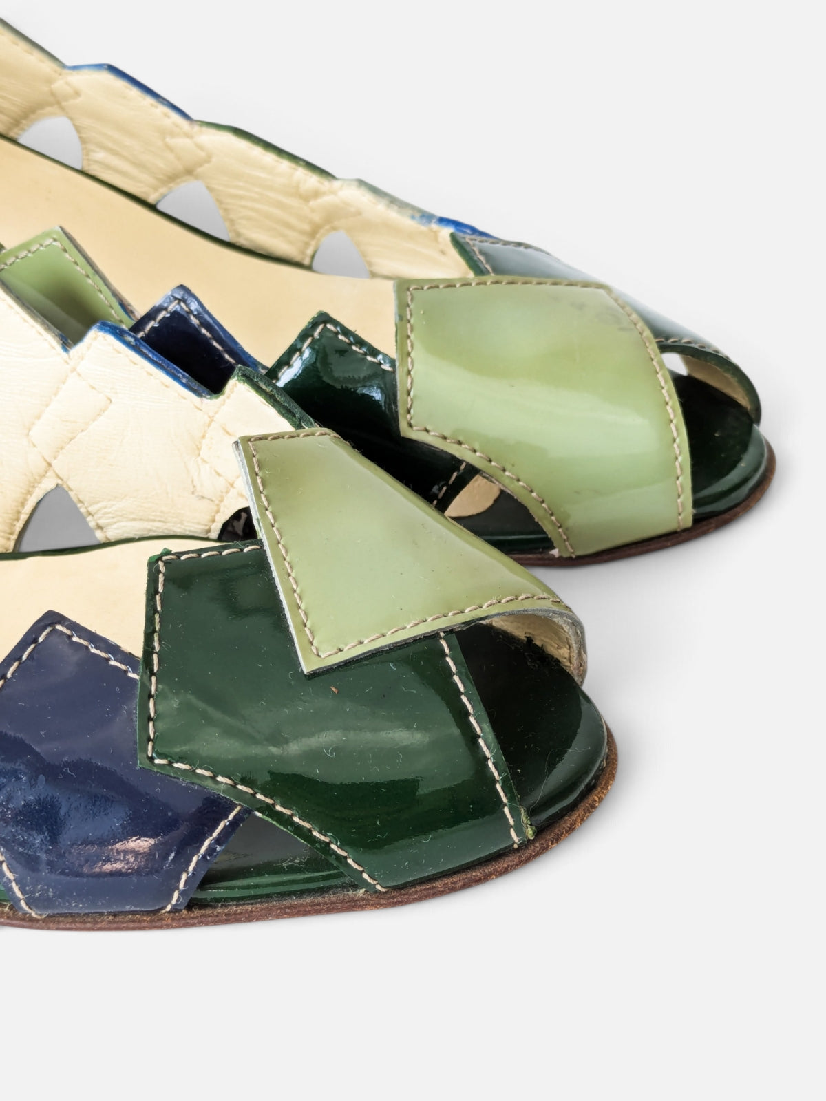 Miu Miu patchwork patent leather sandals (2000s)