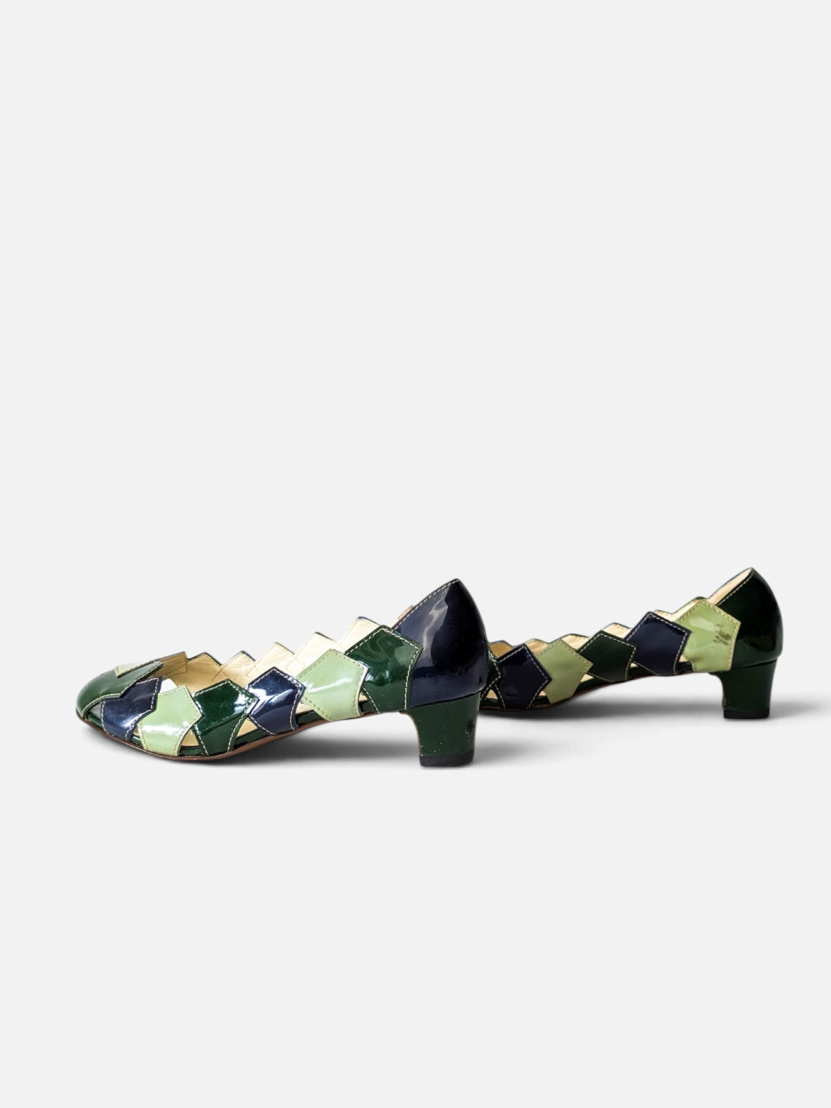 Miu Miu patchwork patent leather sandals (2000s)