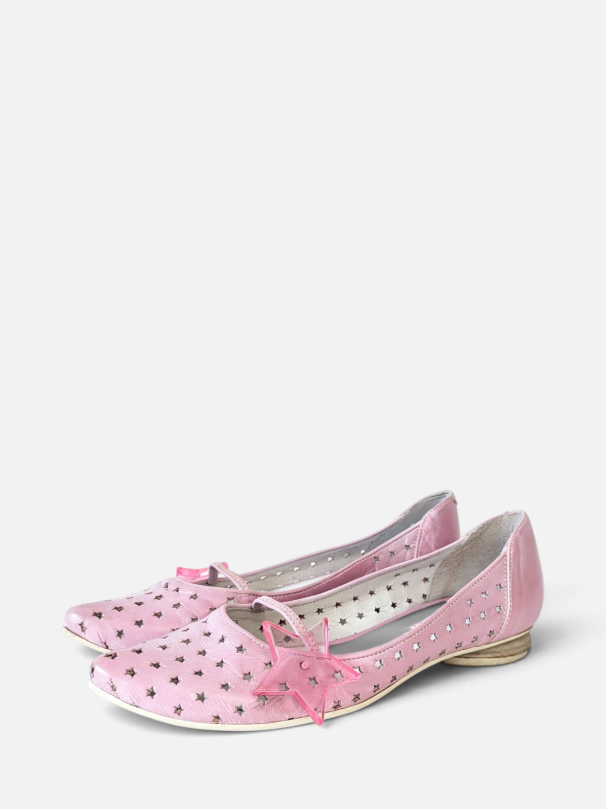 Spiral vintage pink star flats/ ballerinas (2000s)