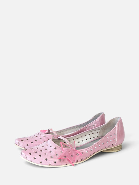 Spiral vintage pink star flats/ ballerinas (2000s)