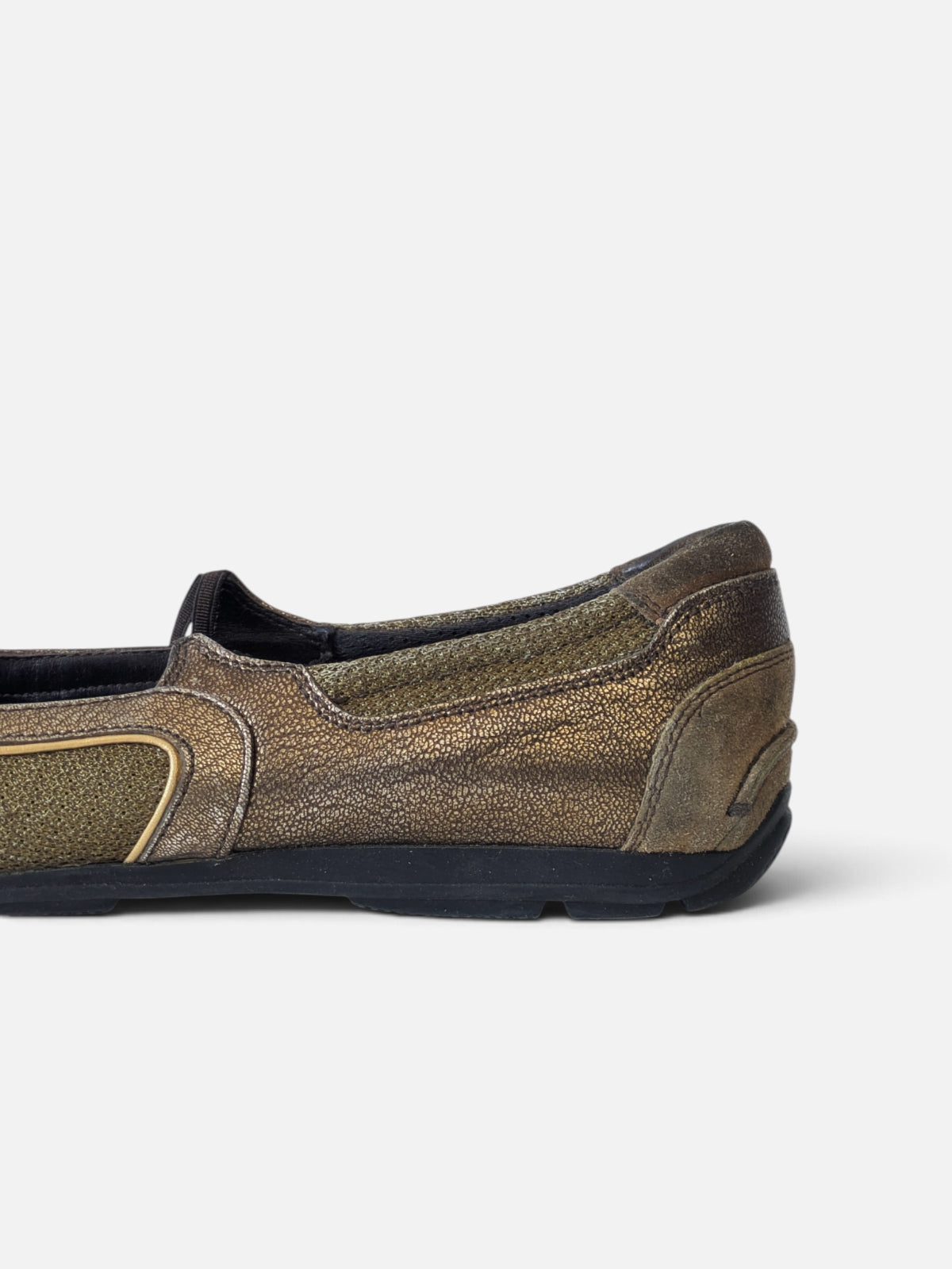 Prada metallic bronze slip-on ballerinas (1990s)