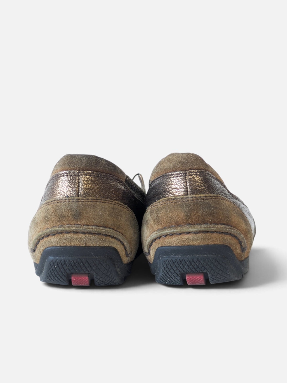 Prada metallic bronze slip-on ballerinas (1990s)