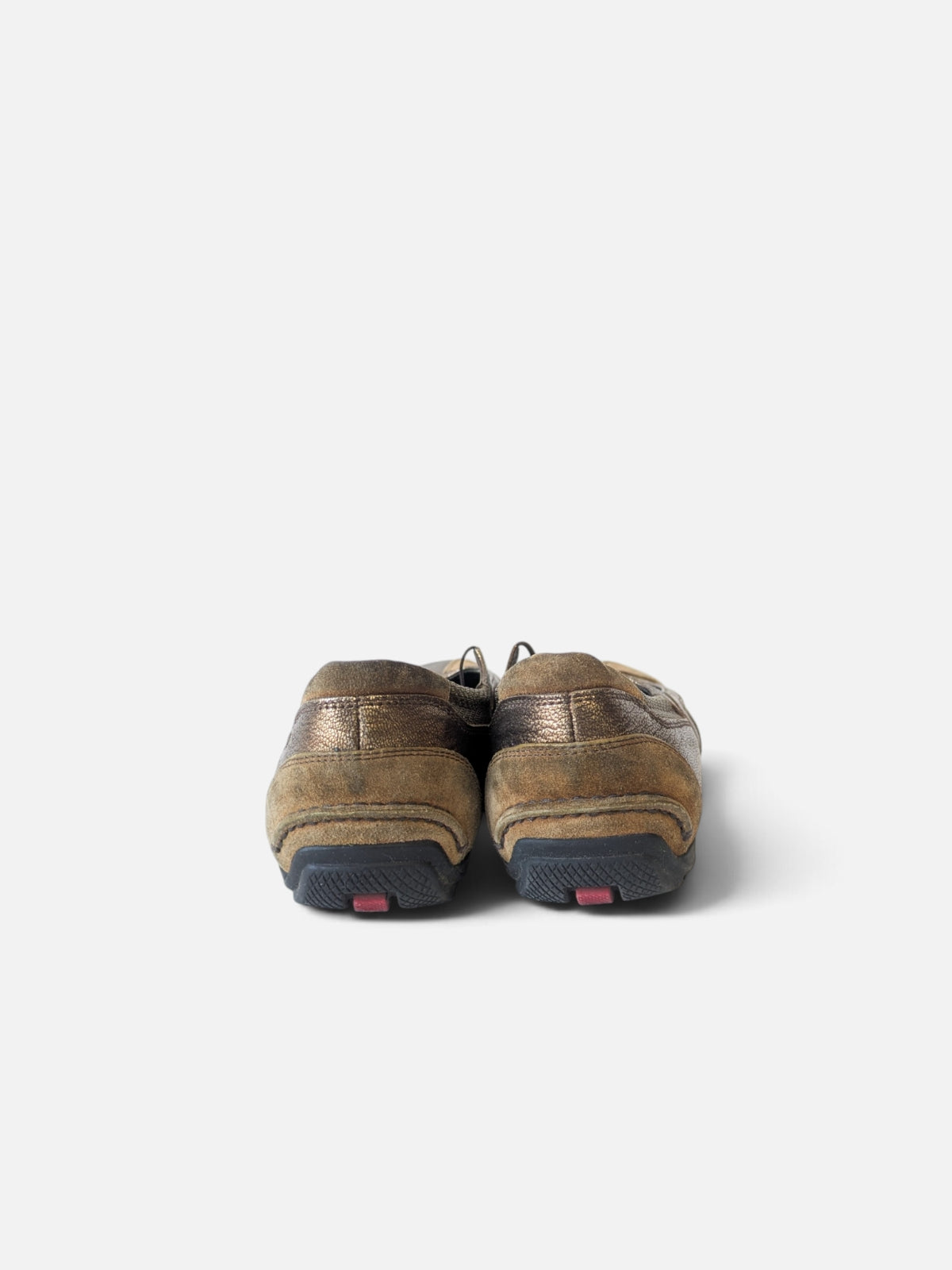 Prada metallic bronze slip-on ballerinas (1990s)