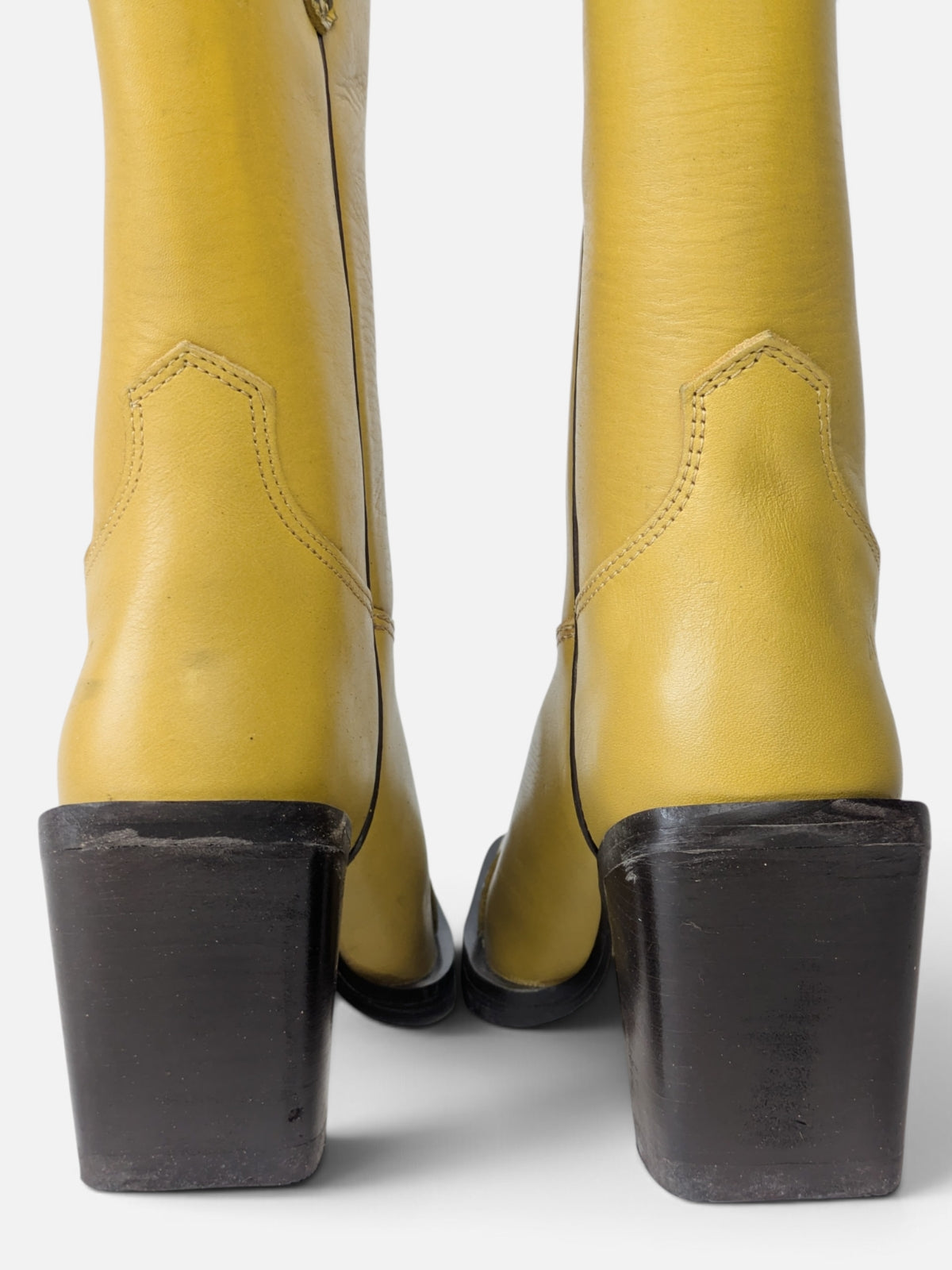 Morusso mustard & snakeskin western boots (90s)