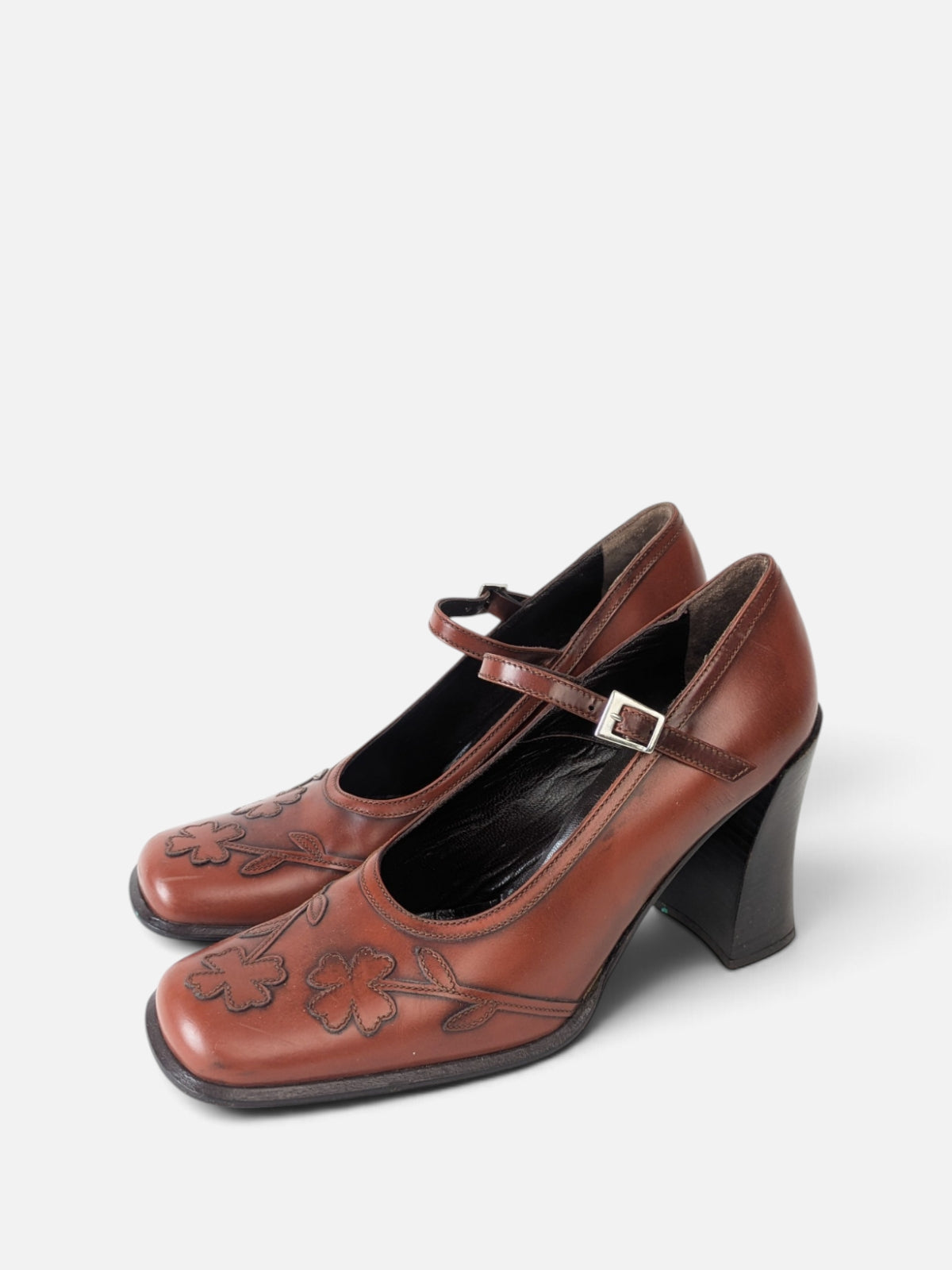 Vintage floral Mary Jane heels (80s)