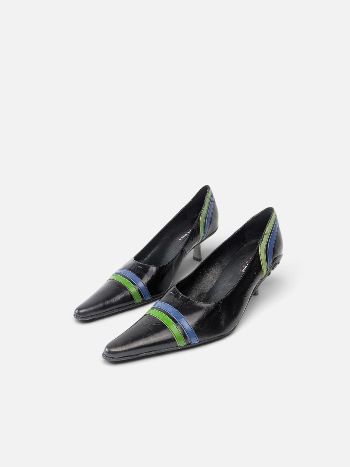Avant-garde cyber pointed leather heels (2000s)
