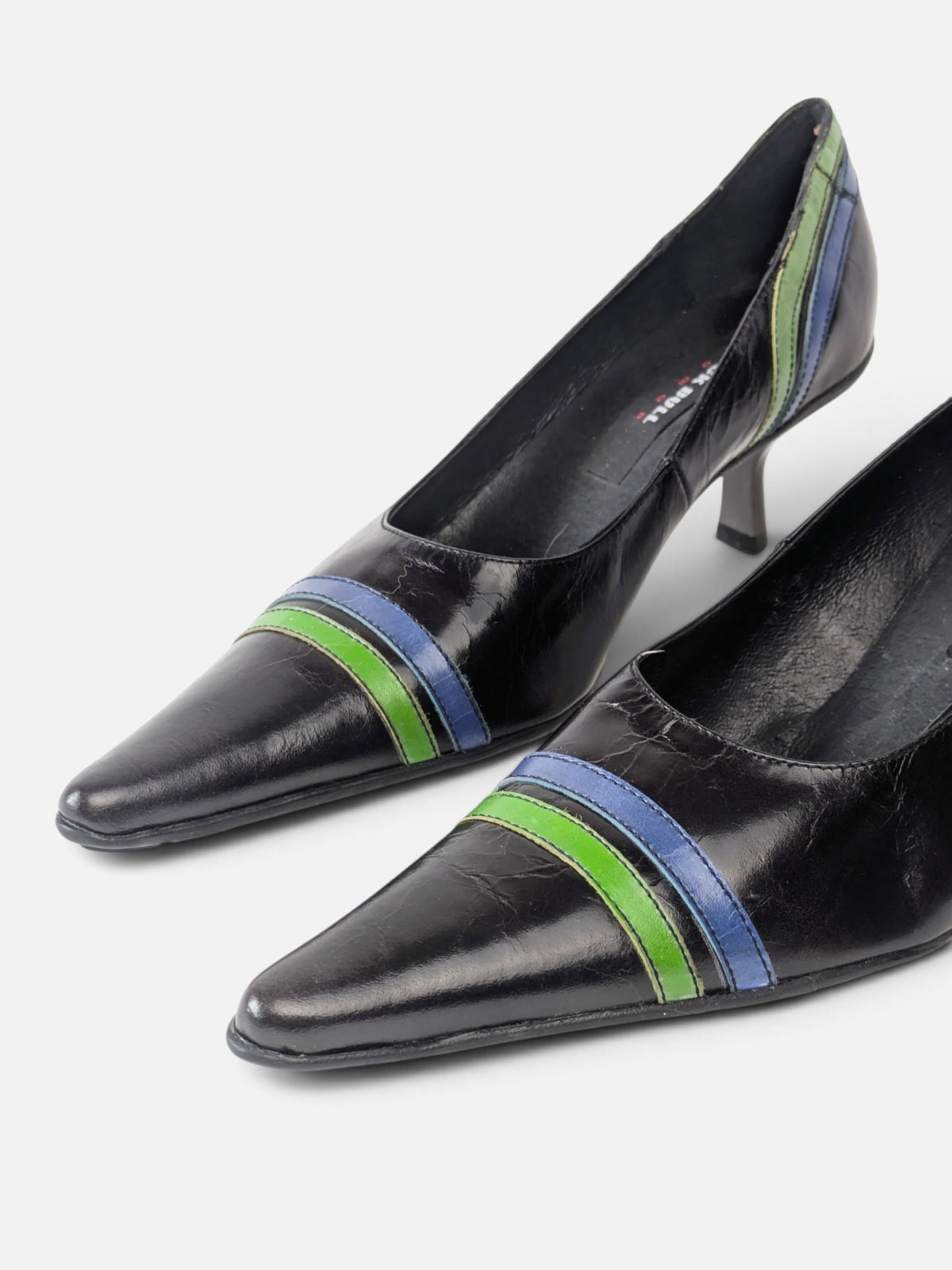 Avant-garde cyber pointed leather heels (2000s)