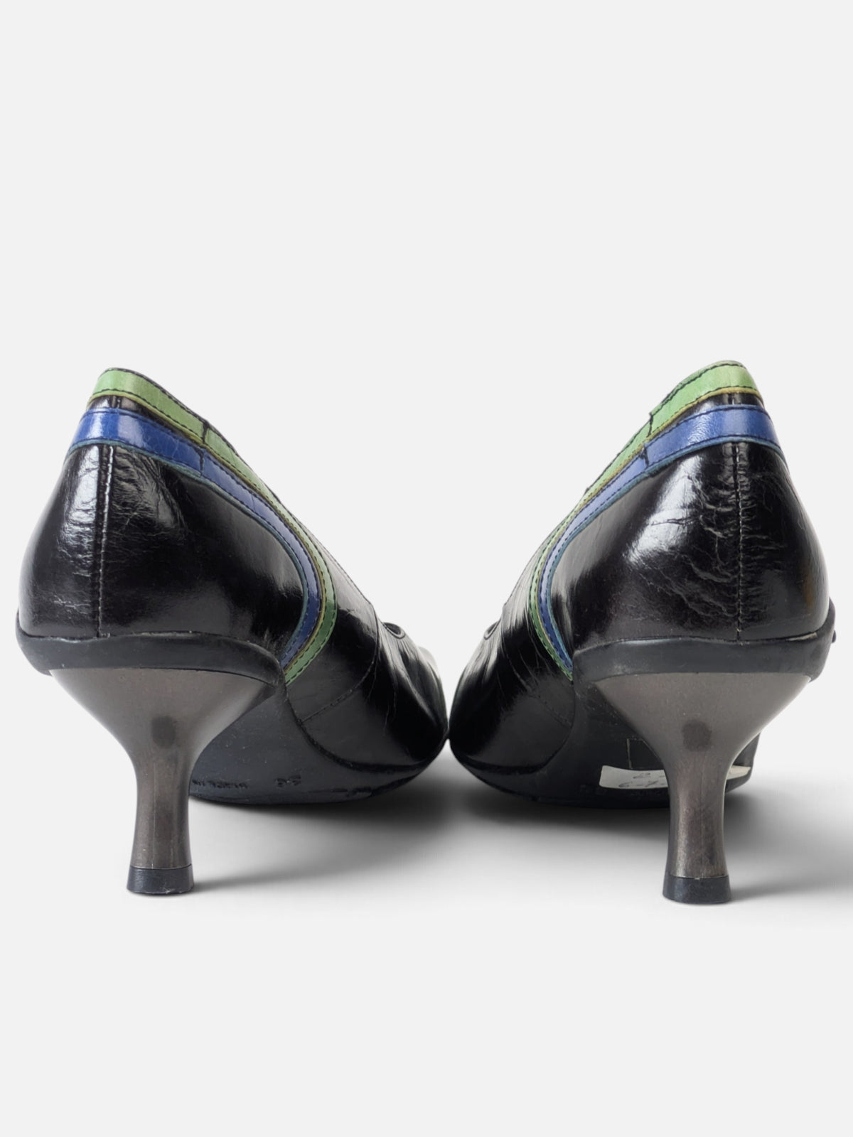 Avant-garde cyber pointed leather heels (2000s)
