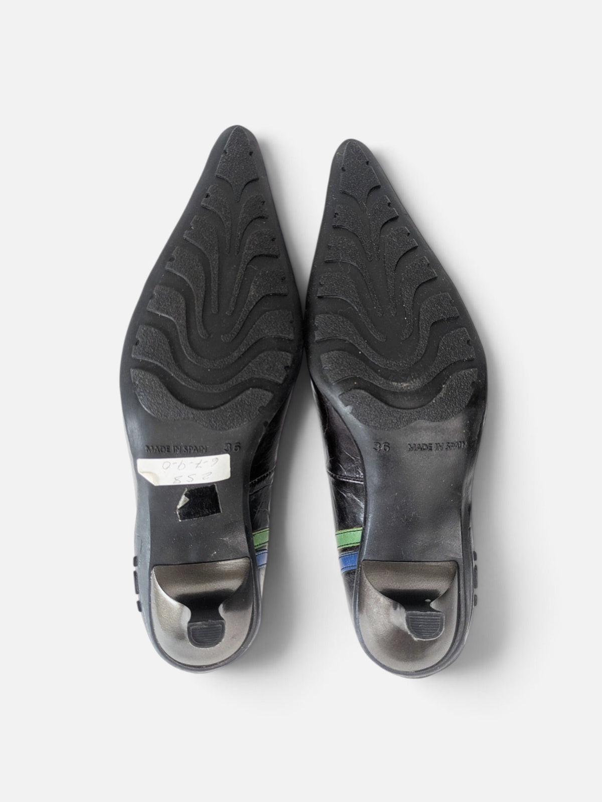 Avant-garde cyber pointed leather heels (2000s)
