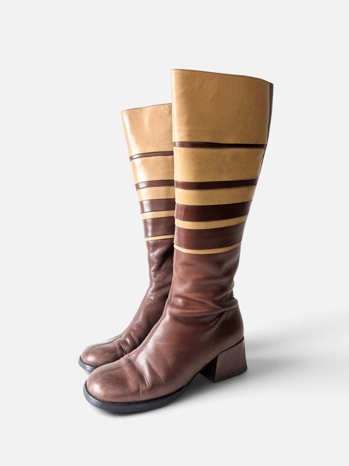 Striped colour-block boots (80s)