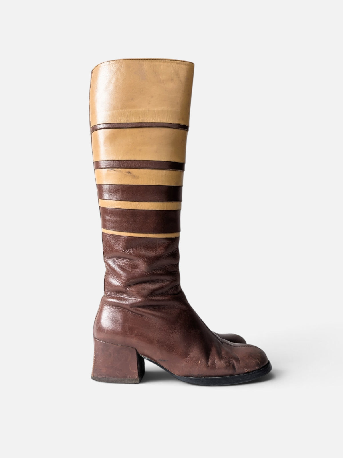 Striped colour-block boots (80s)