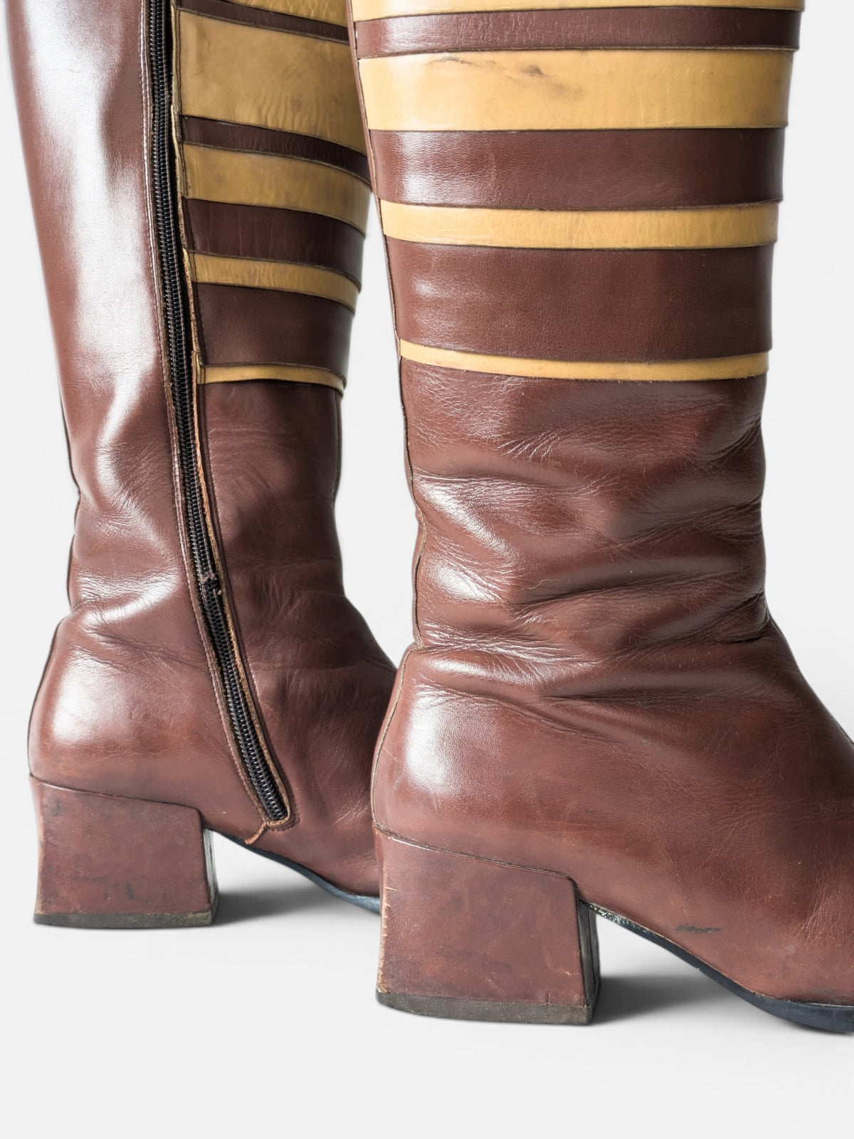 Striped colour-block boots (80s)