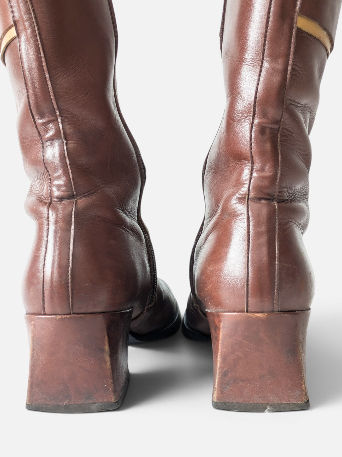 Striped colour-block boots (80s)