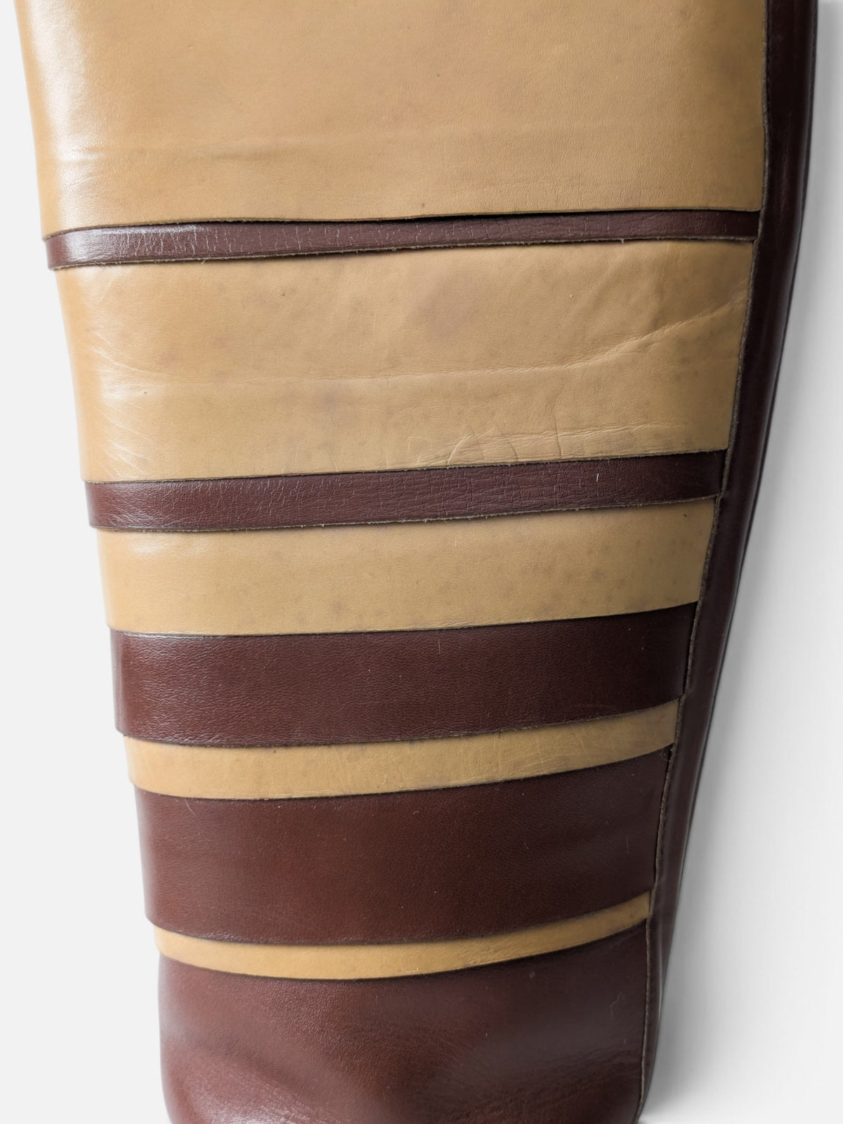 Striped colour-block boots (80s)