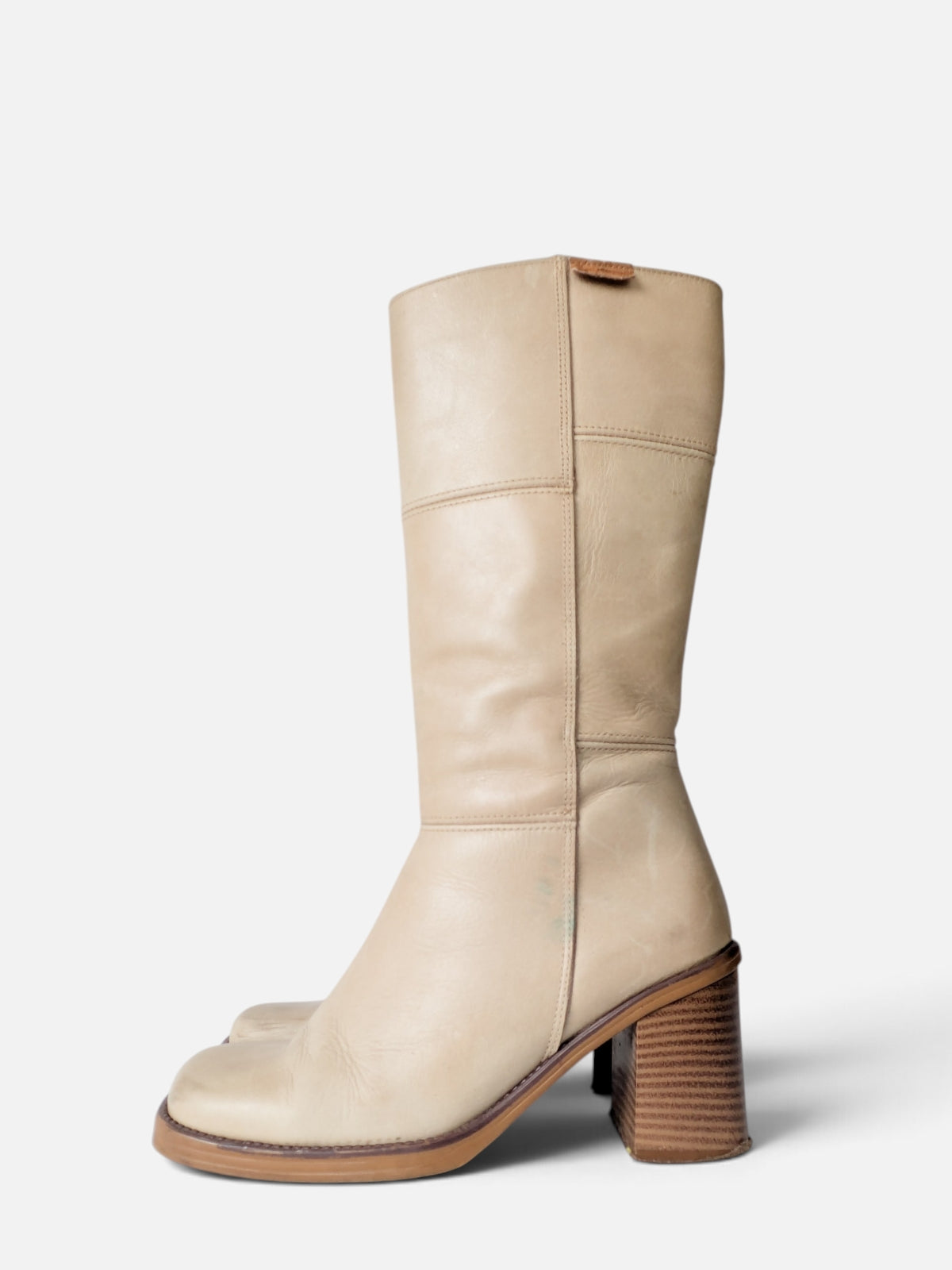 Mustang leather square toe boots (90s)