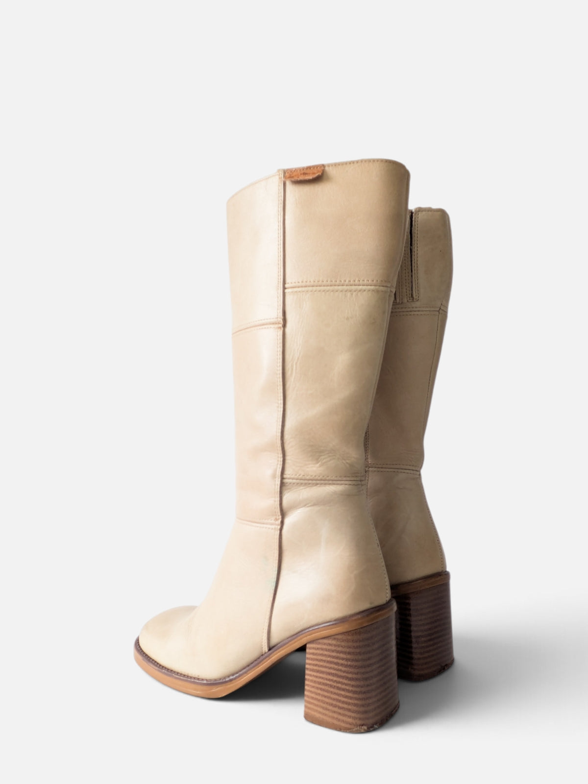 Mustang leather square toe boots (90s)
