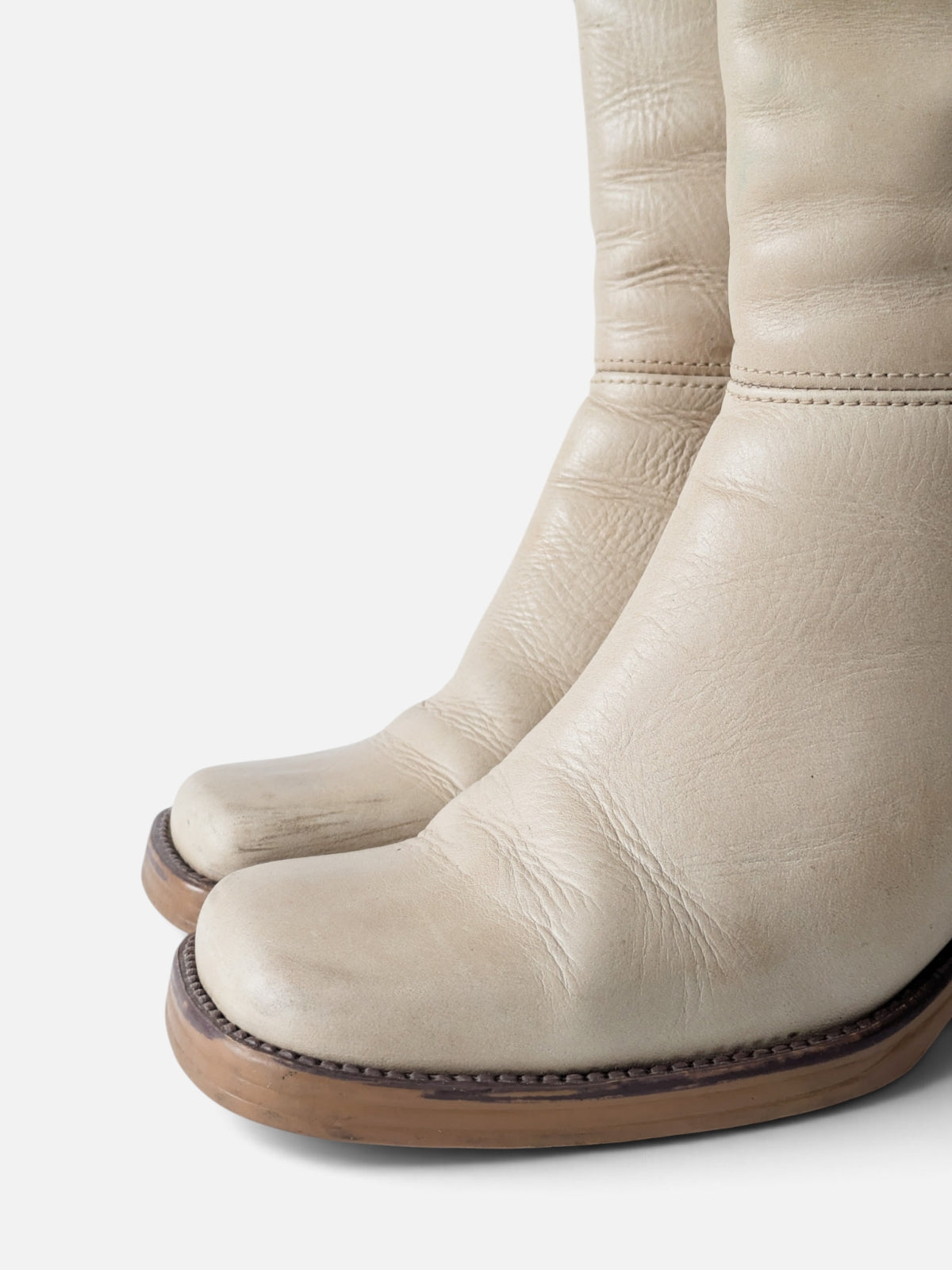 Mustang leather square toe boots (90s)