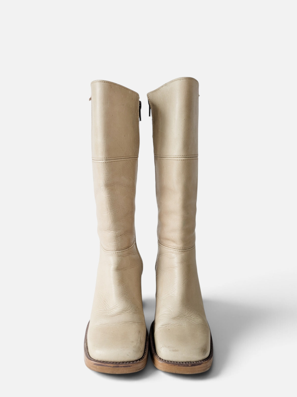 Mustang leather square toe boots (90s)