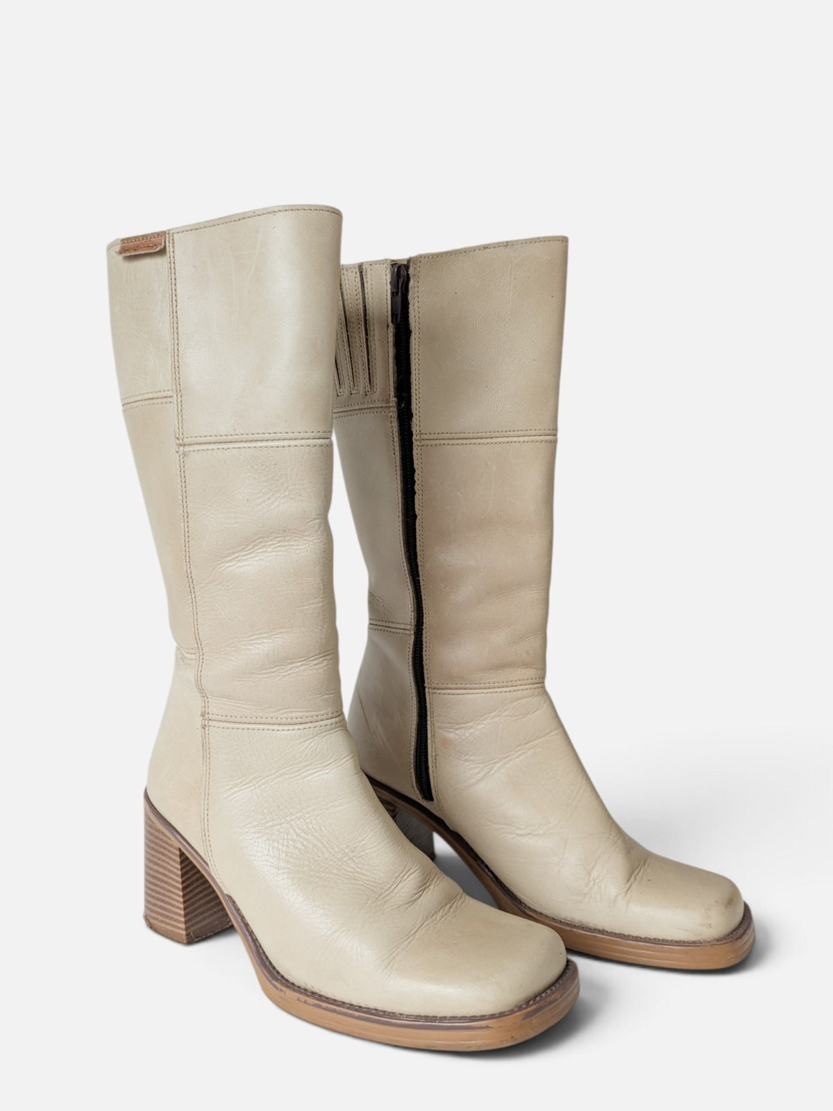 Mustang leather square toe boots (90s)