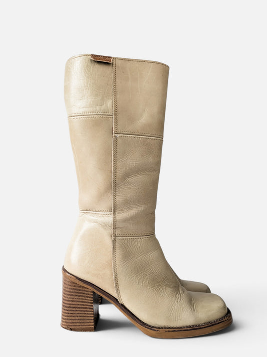 Mustang leather square toe boots (90s)
