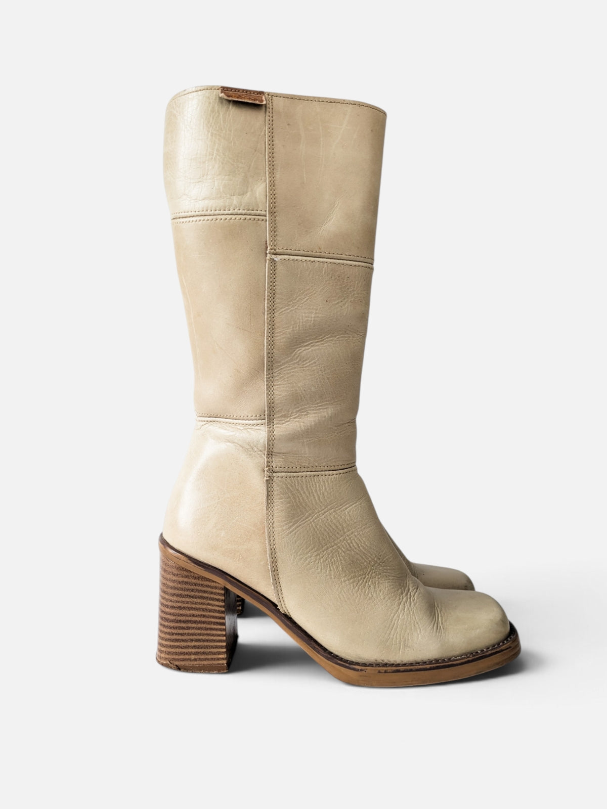 Mustang leather square toe boots (90s)