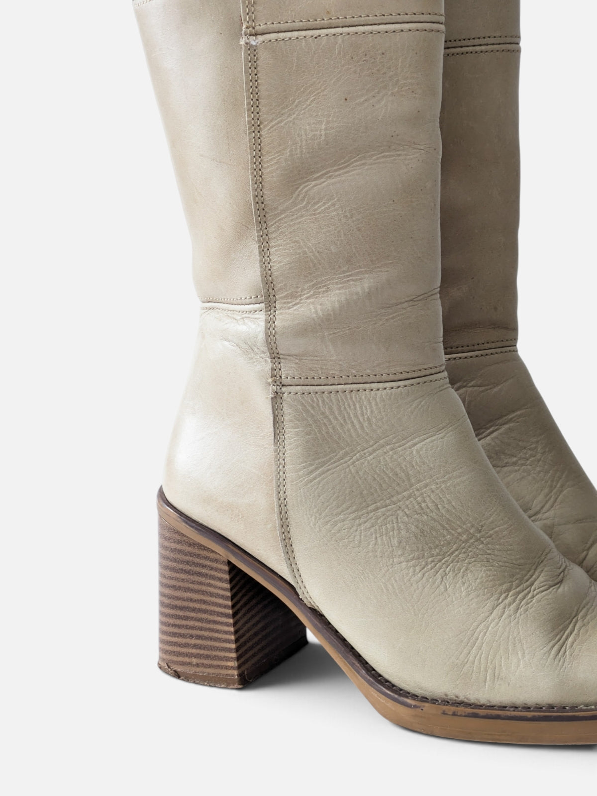 Mustang leather square toe boots (90s)