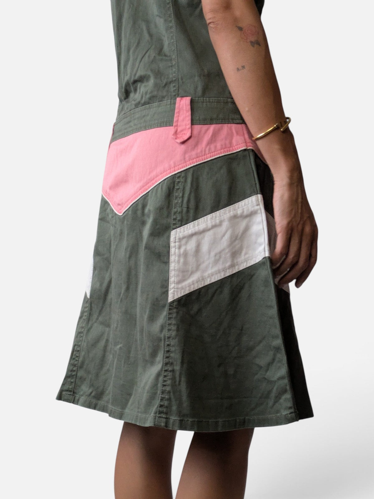 Colour-block military shirt dress (2000s)