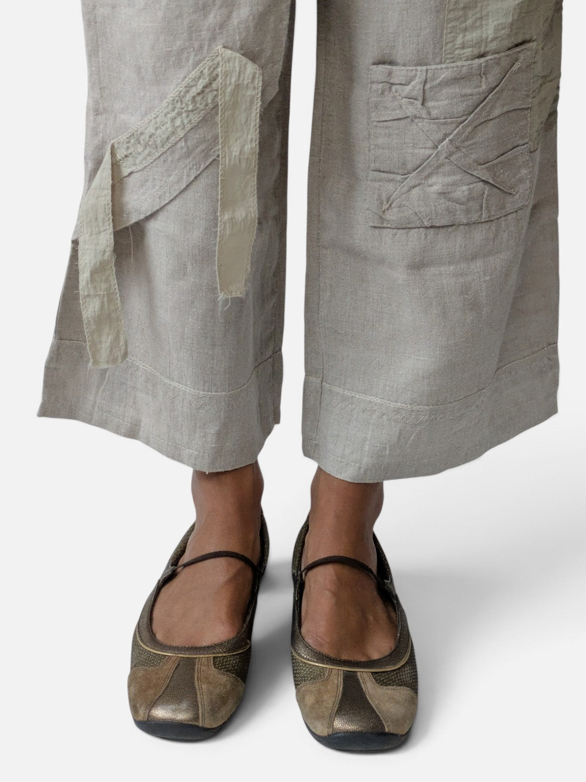 Wrap linen deconstructed pants (2000s)