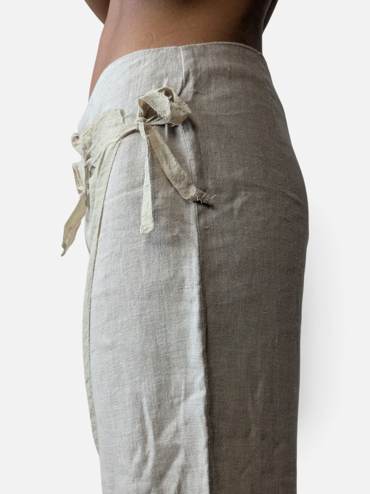Wrap linen deconstructed pants (2000s)