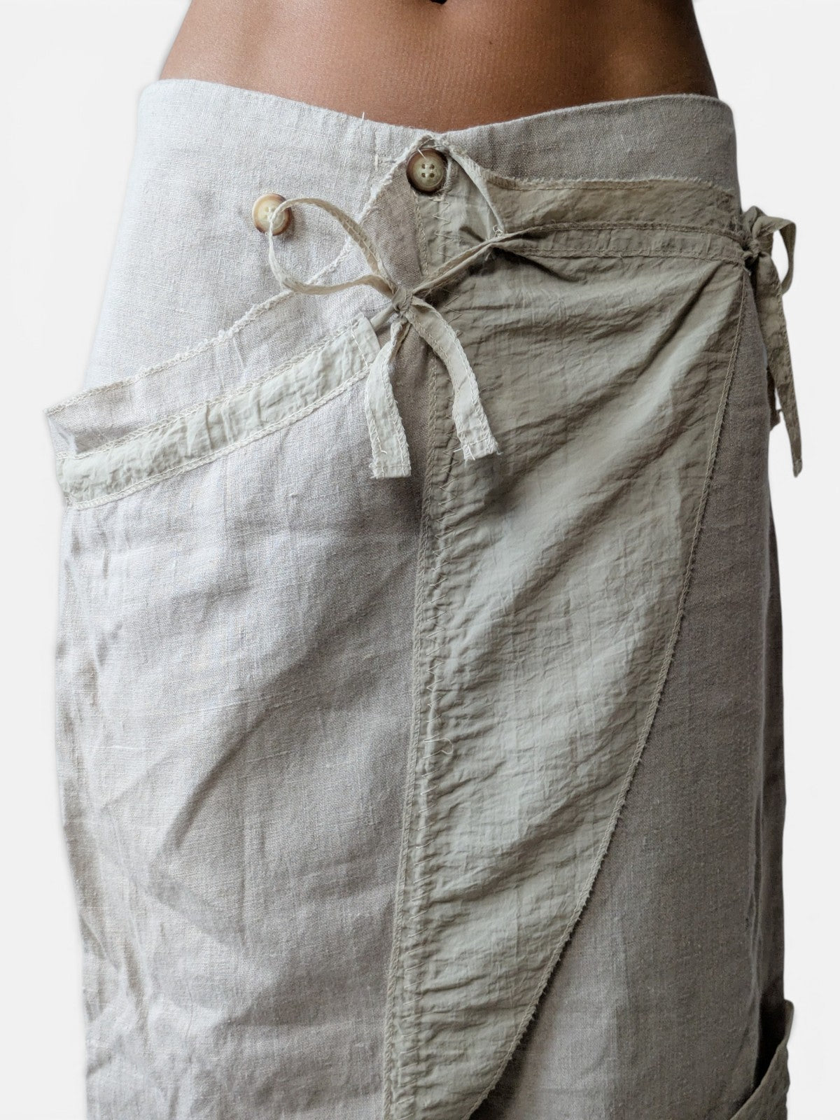 Wrap linen deconstructed pants (2000s)