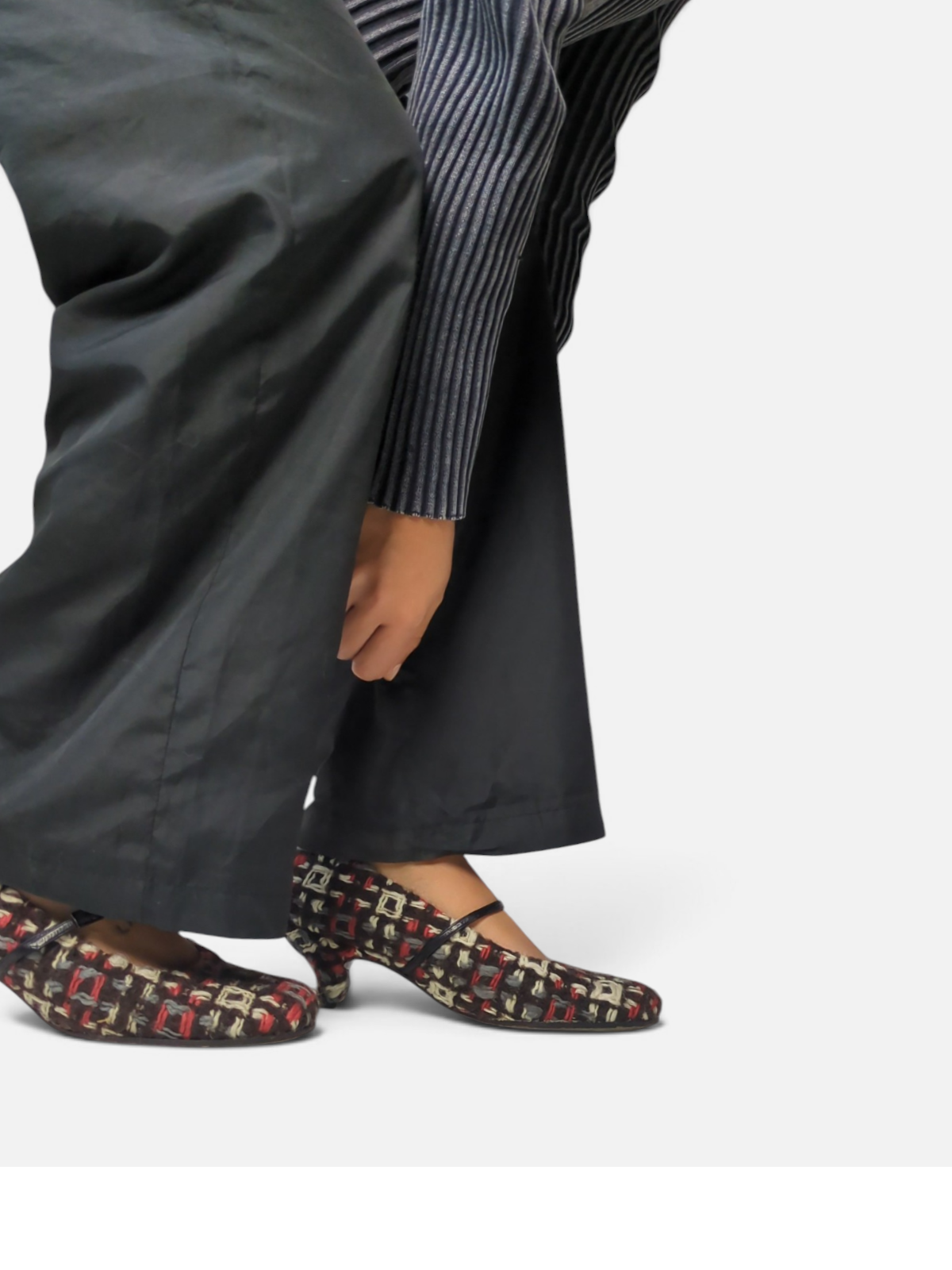 Muxart patterned heeled mary jane (90s)