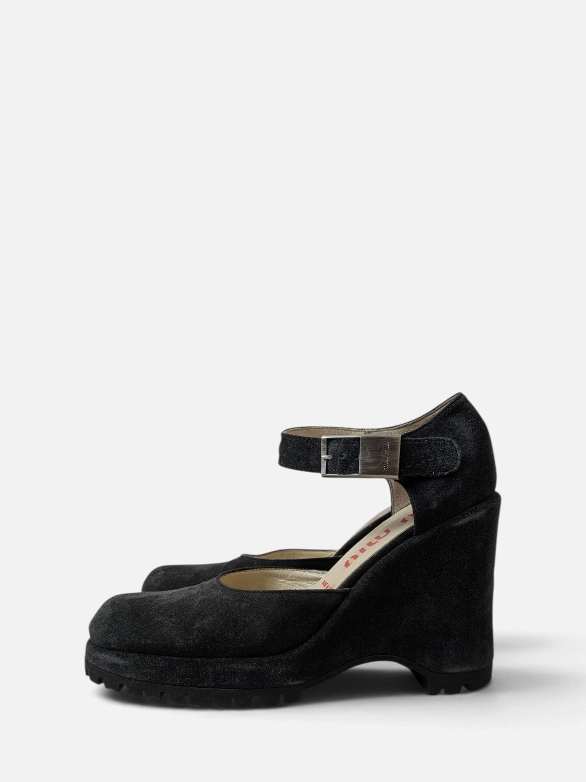 Miu Miu suede lug sole wedge Mary Janes (2000s)