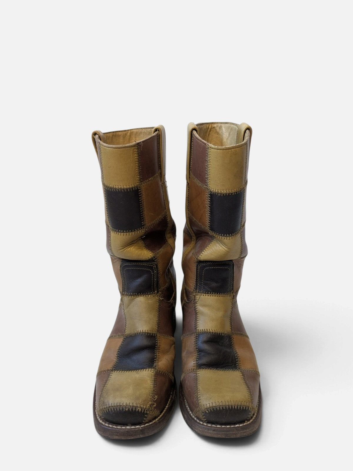 Checkered patchwork boots by Sendra for Dr. Adams (90s)