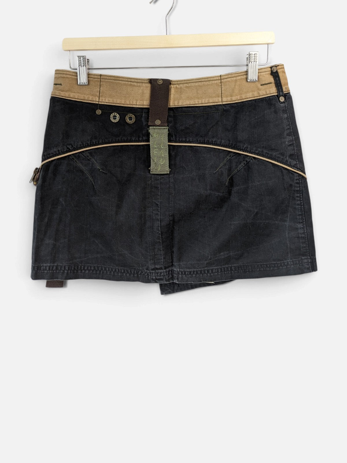 Patchwork colour-block mini skirt (2000s)