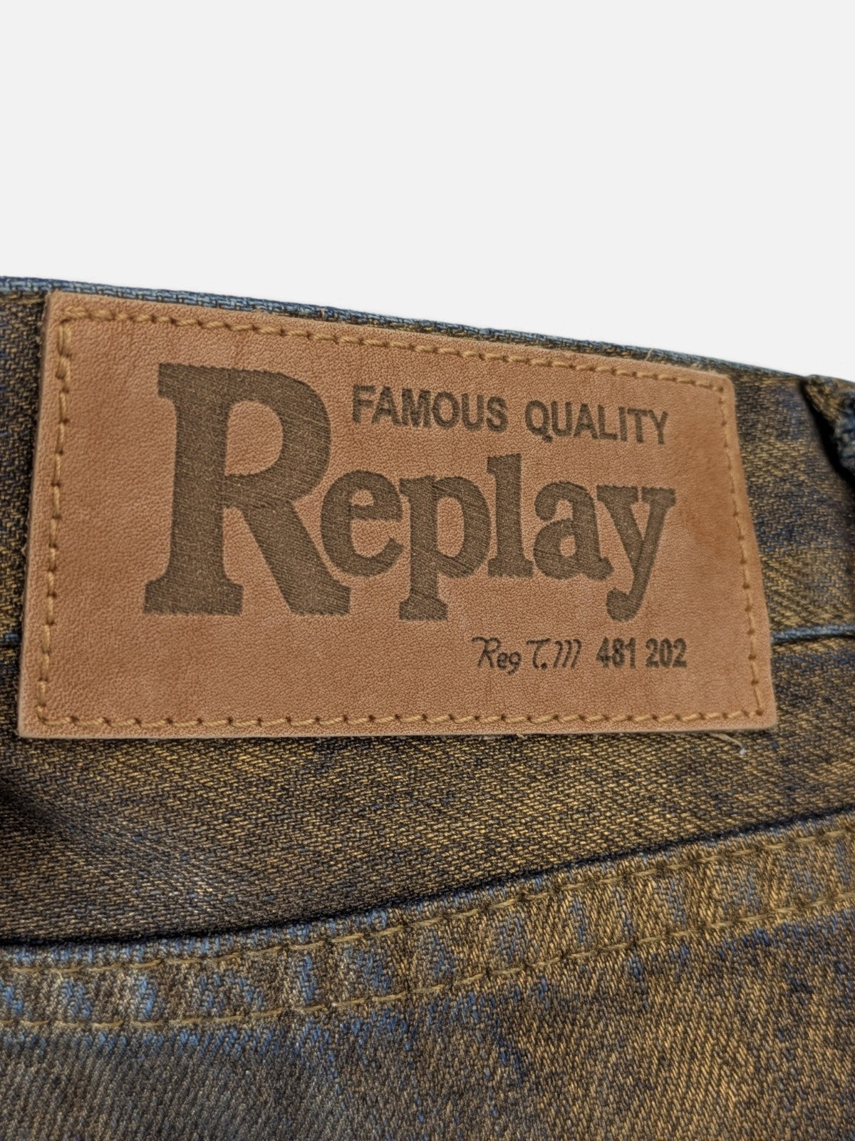 Replay coated gold denim bootcut jeans (2000s deadstock, new with tag)
