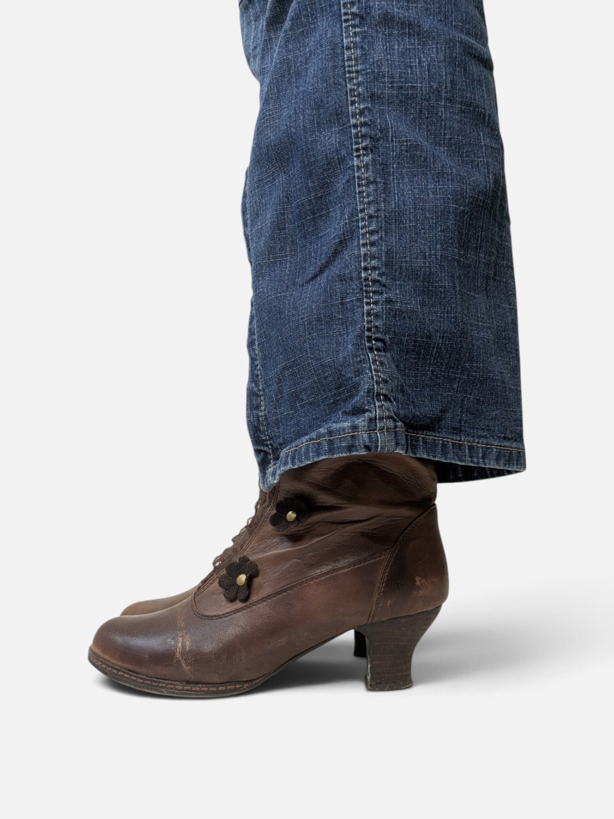 Victorian floral button high boots (2000s)