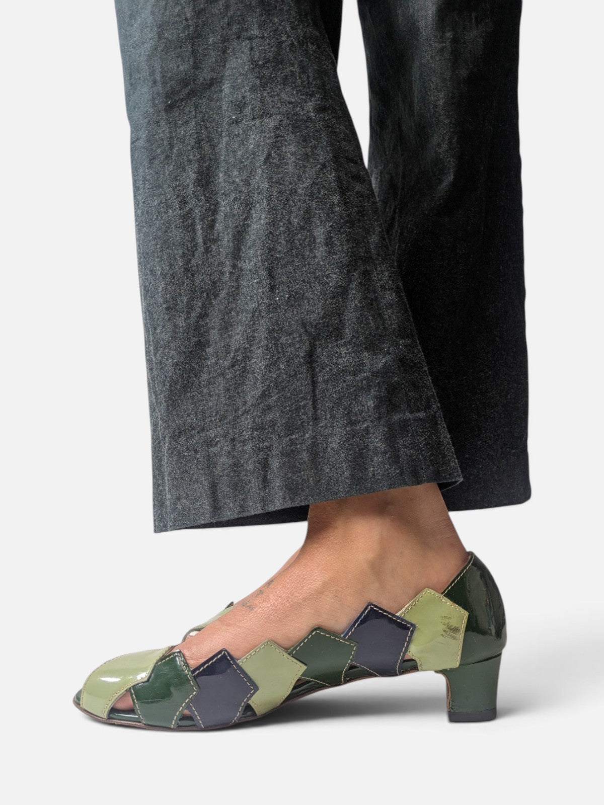 Miu Miu patchwork patent leather sandals (2000s)