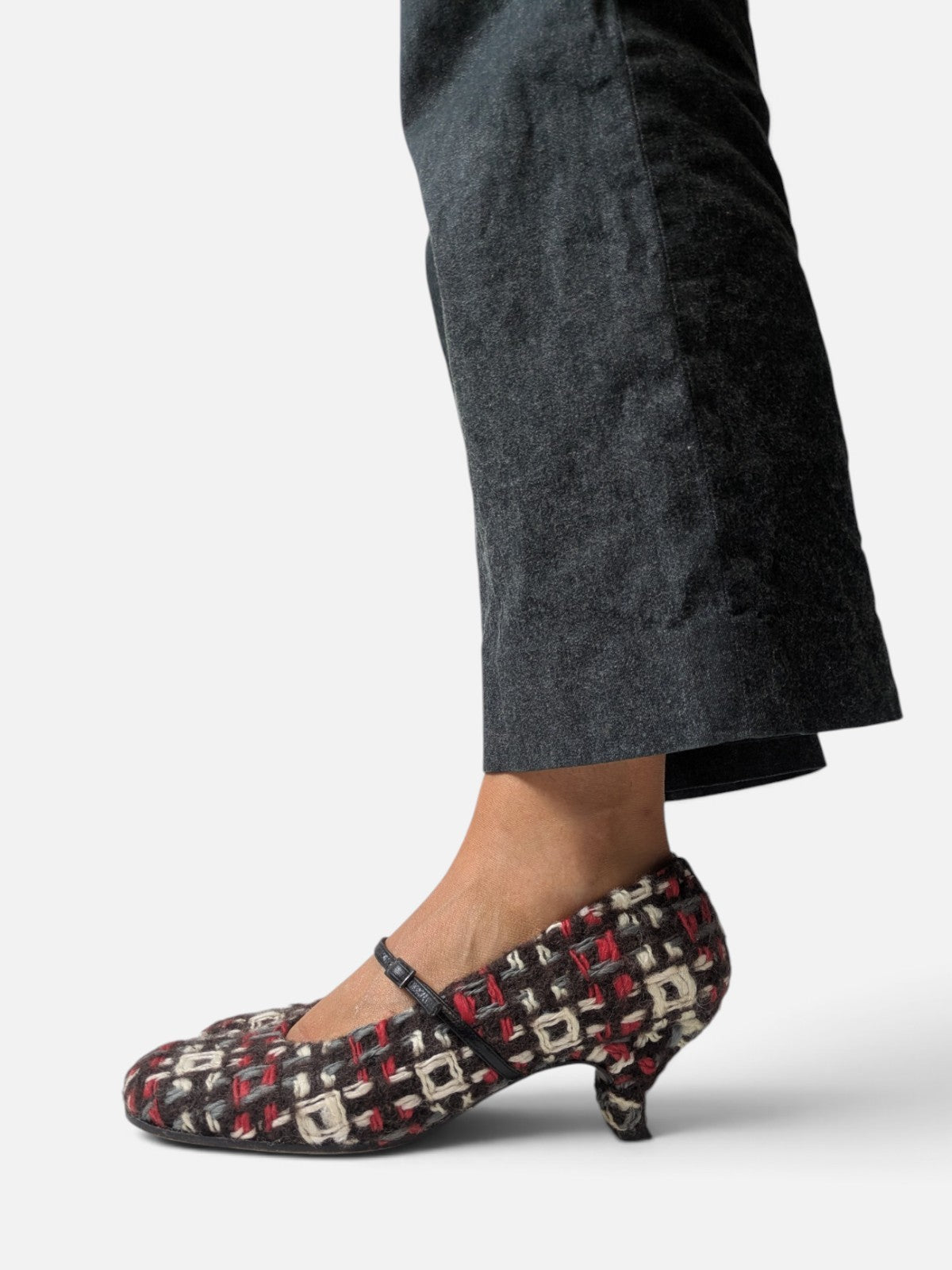 Muxart patterned heeled mary jane (90s)