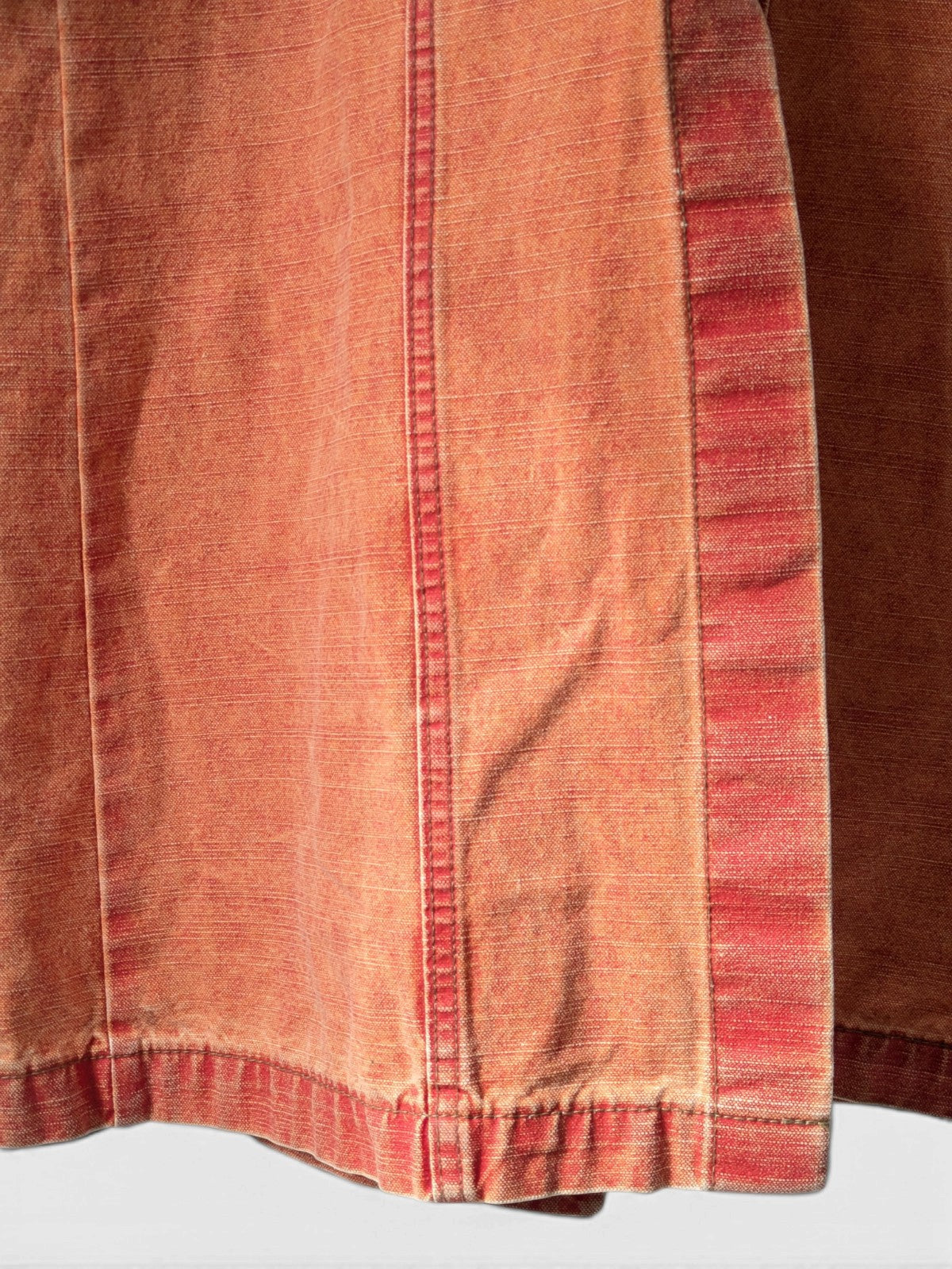 Faded orange denim longline coat (2000s)