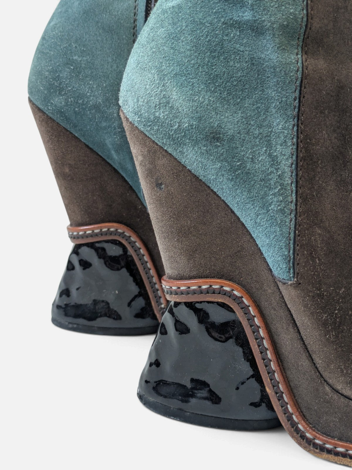Fendi suede sculptural wedge boots (FW 2015)