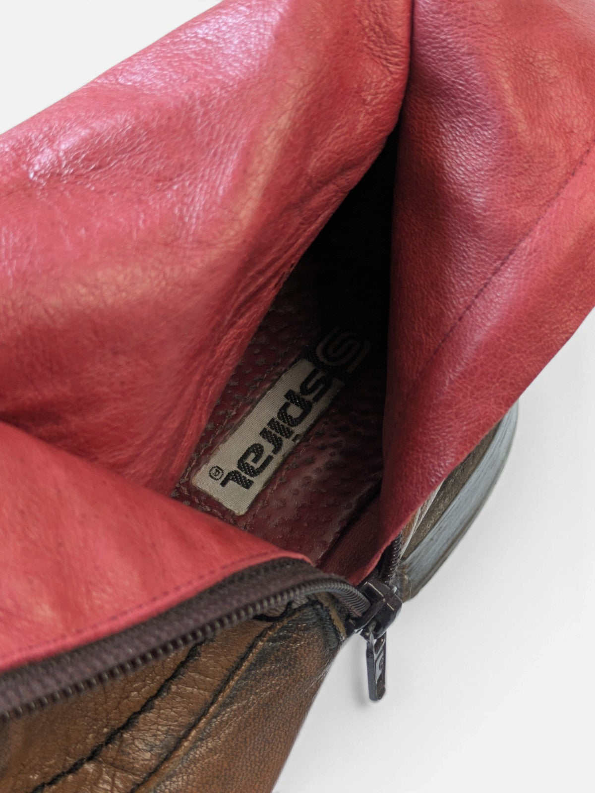Spiral square-toe leather boots (2000s)