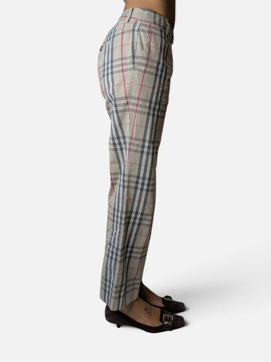Burberry beige nova check pants (2000s)