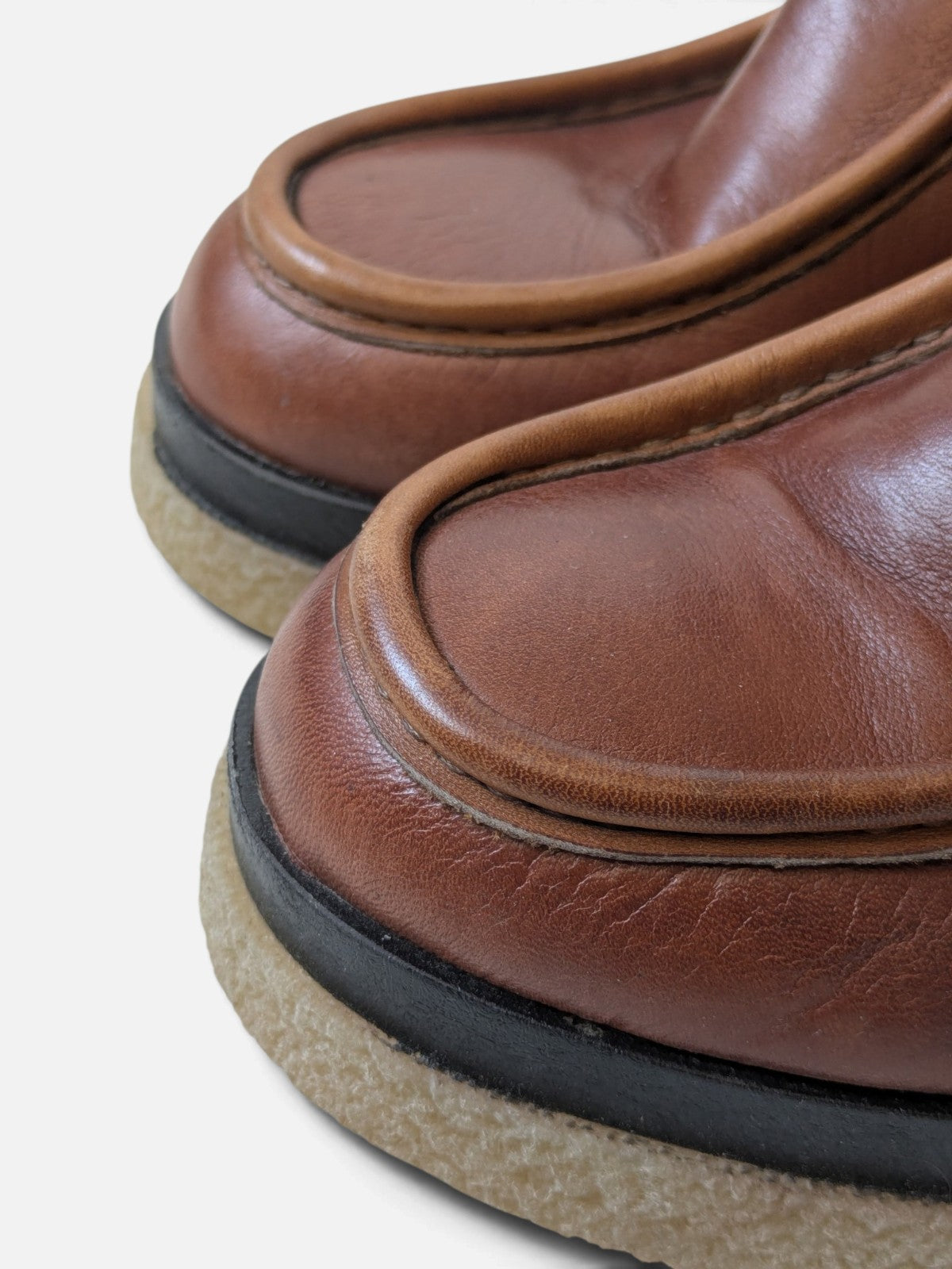 Leather and wool platform boots (90s)