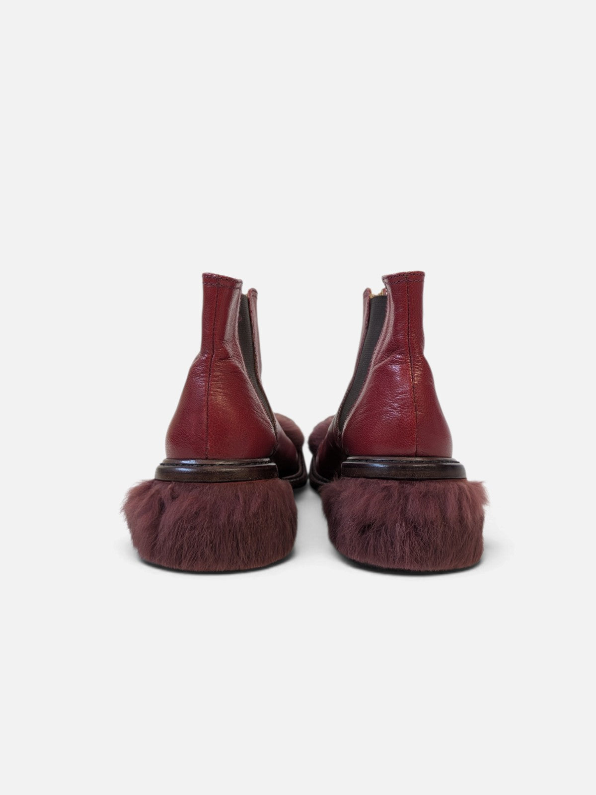 Customised fur-trimmed Chelsea boots (2000s)