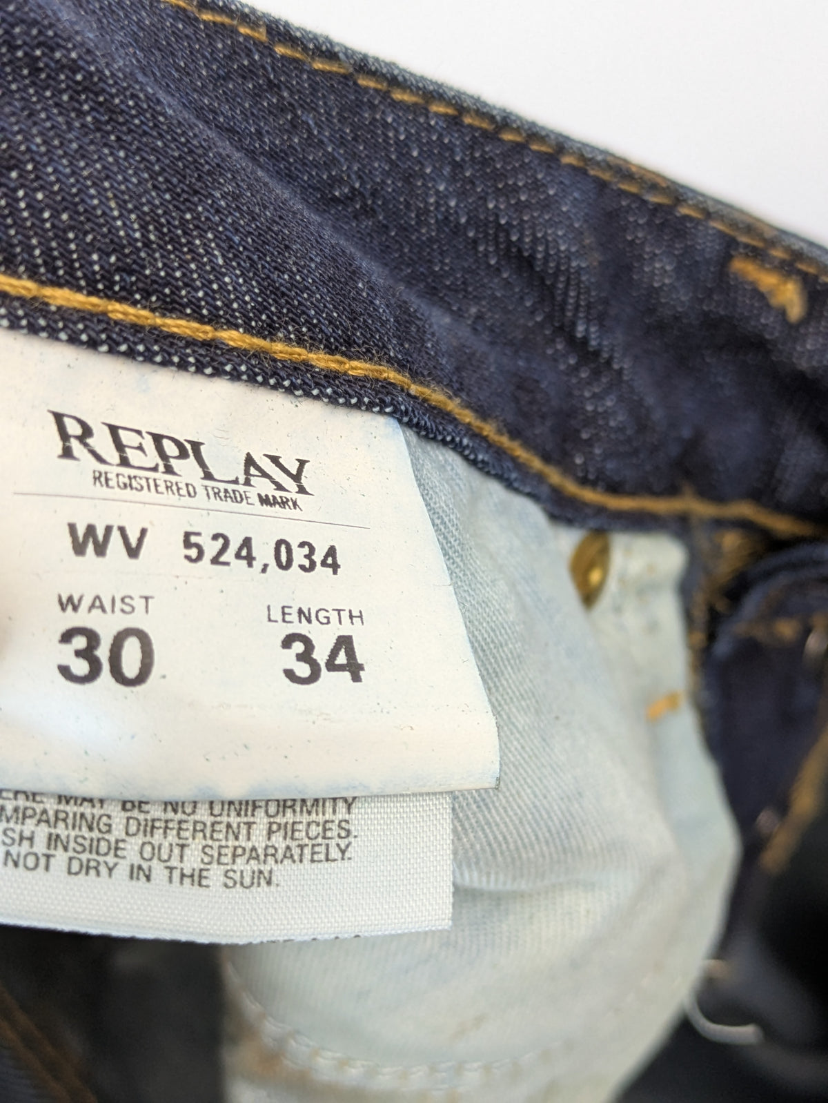 Replay coated gold denim bootcut jeans (2000s deadstock, new with tag)