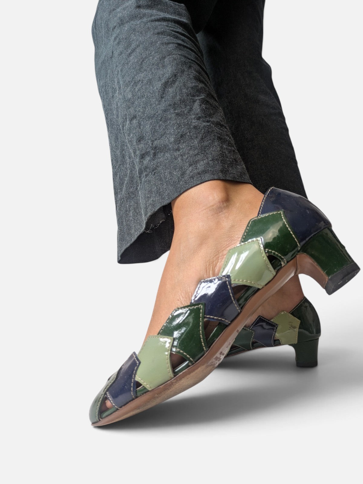 Miu Miu patchwork patent leather sandals (2000s)