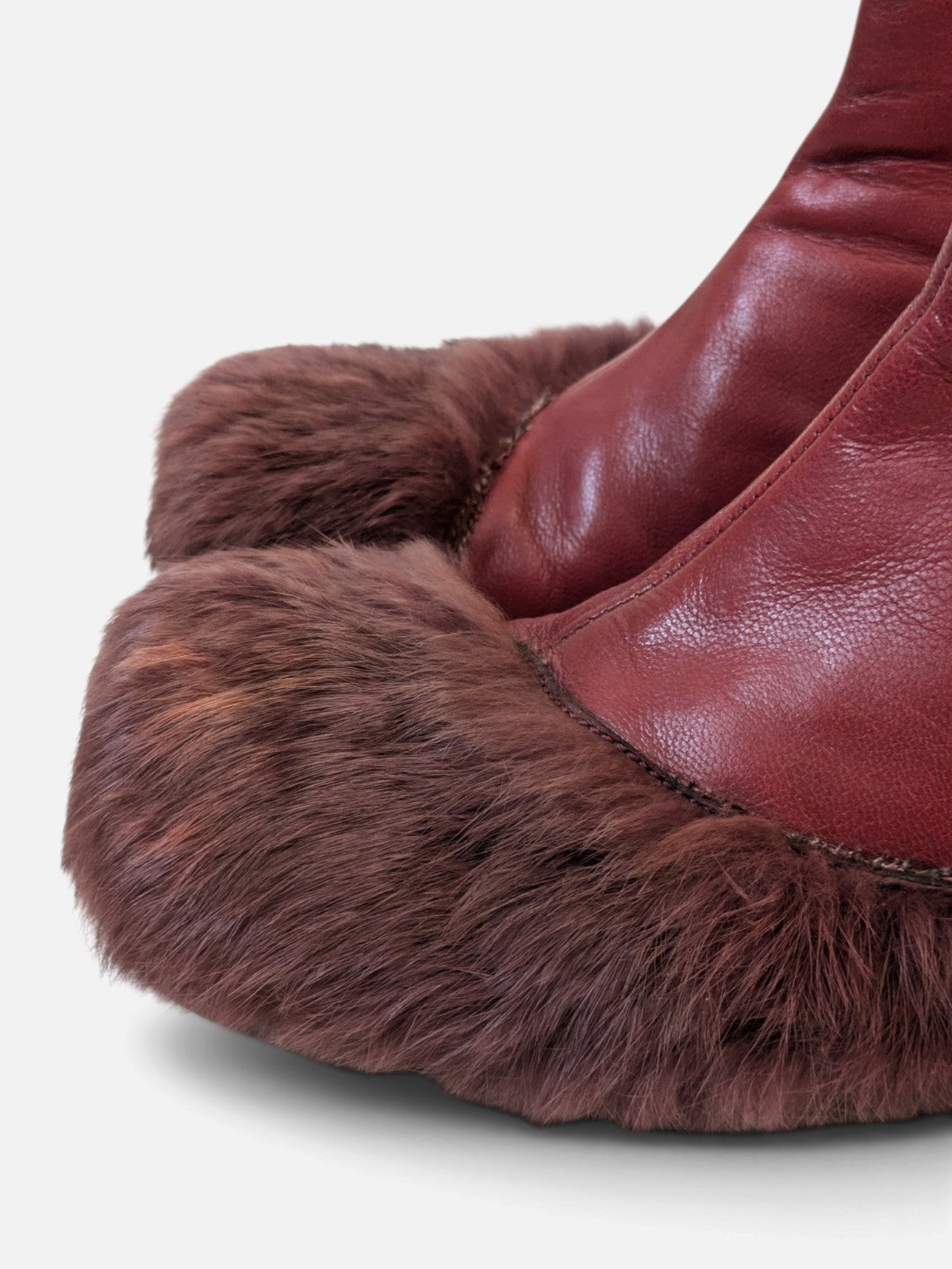 Customised fur-trimmed Chelsea boots (2000s)