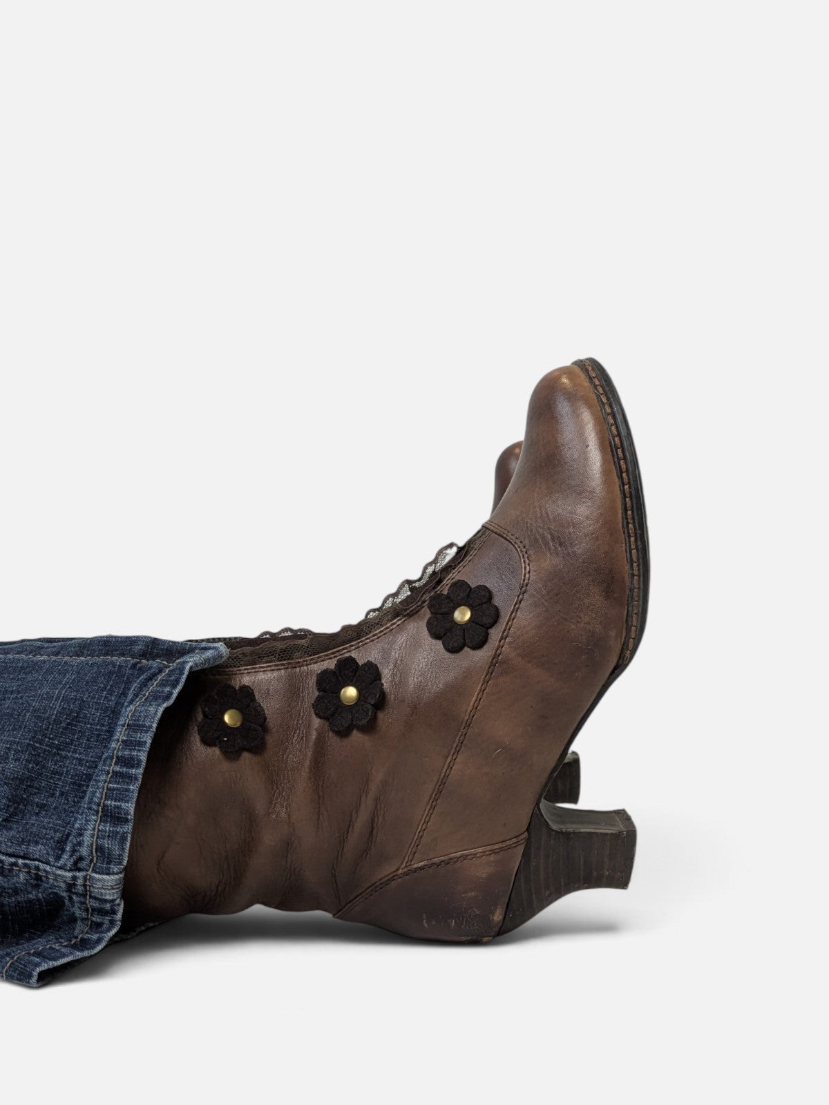Victorian floral button high boots (2000s)
